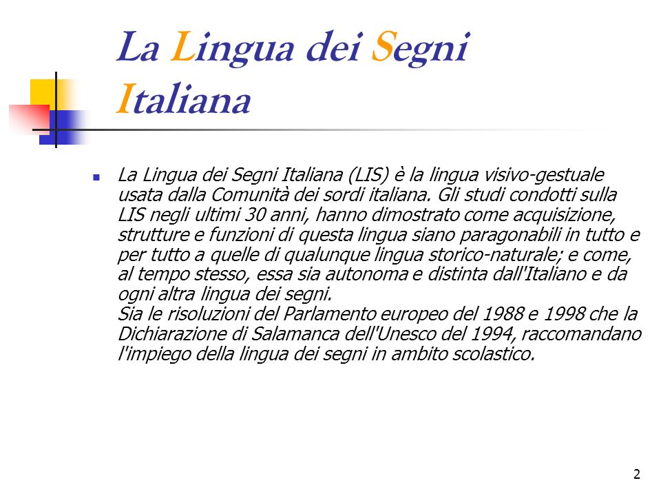 Corso di LINGUA dei SEGNI ITALIANA LIS ppt scaricare